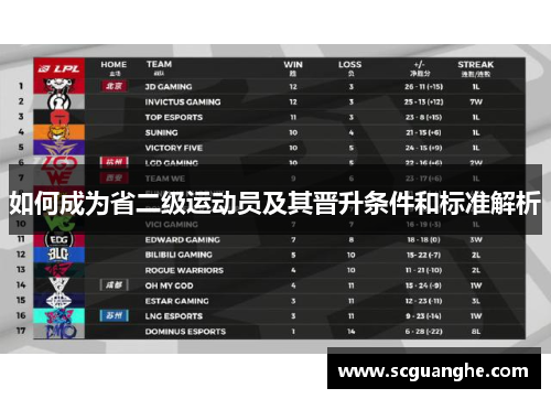 如何成为省二级运动员及其晋升条件和标准解析